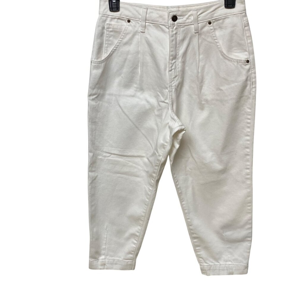 Gianni Bini White High-Waisted Womens Cropped Pants Front & Back Pockets 30 NWOT